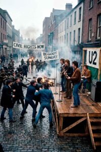 première diffusion live de Bloody Sunday de U2 www.flop50.fr